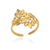 Gold Plated Adjustable Zircon Flower Ring