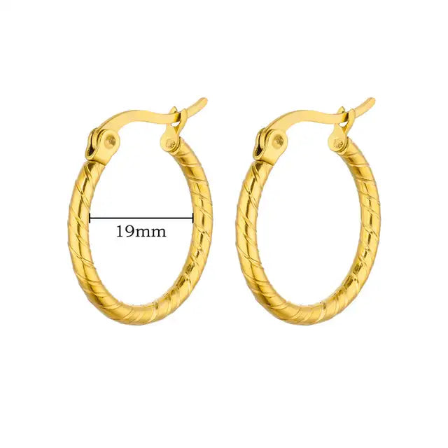 2024 Trending Stainless Steel & Gold Plated Earrings Set for Women