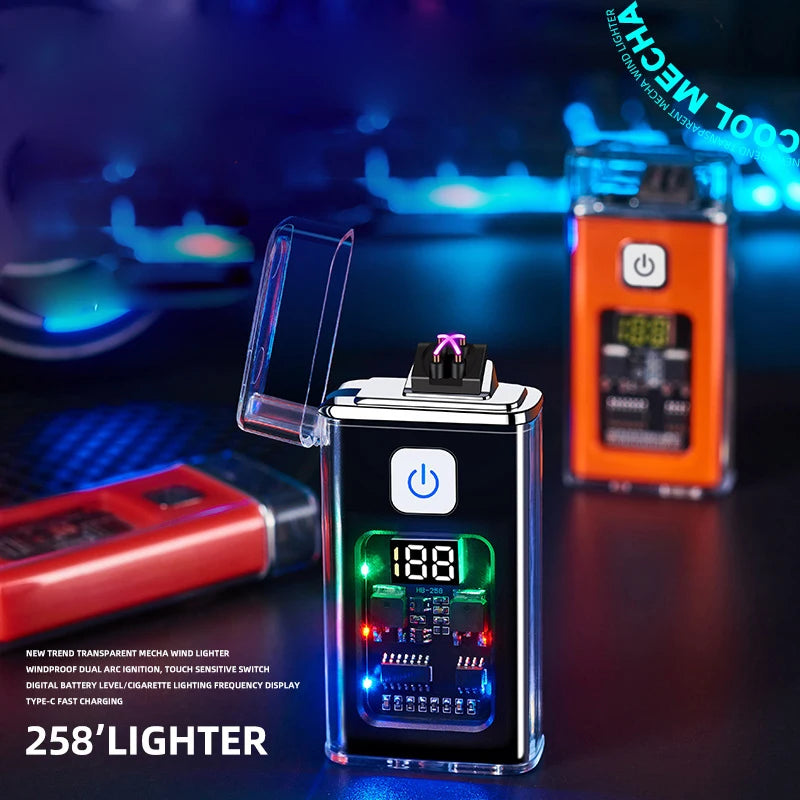 USB Rechargeable Dual ARC Plasma Lighter for Stylish Outdoor Use