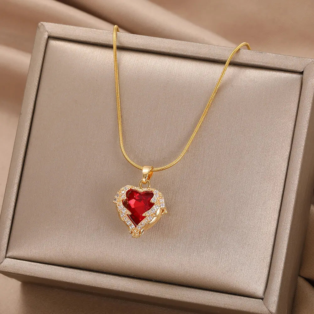 Enamel Heart Pendants: Stylish Valentine's Necklaces